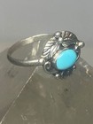 Turquoise Ring Southwest Pinky Floral Leaves Blossom Baby Children Women Girls B