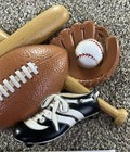 1992 Vintage Burwood Sports Themed Plastic Football Baseball Wall Plaque 3260
