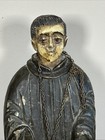 Antique Folk Art Carved Wood Santos Figure With Metal Cross