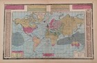 Old 1887 World Map - Original Exploration Routes - Religions - Races Of Man