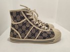 Gucci Kids Blue Tennis 1977 High Top Monogram Sneakers Size 35eu 4us