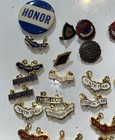 Vintage Enamel Award Pin Lot Honor Service  Red Cross Charms Collectible 34 Pc