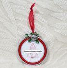 2023 Christmas Tree Ornament Photo Picture Frame -scratches Red Mistletoe Circle