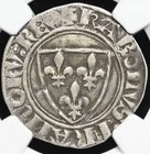 France  King Charles Vi  1380-1422 Ad  Silver Blanc Joan Of Arc Coin  Ngc Vf