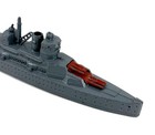 Vintage Tootsietoy Battleship Gray Zamak Diecast Toy Warship Boat Model Metal
