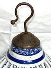 Vtg Chinoiserie Blue White Chinese Porcelain Hanging Birdcage Bird House Cage L