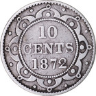 1872 10 Cent Newfoundland Canada -  925 Silver Coin