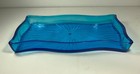 Rare Vintage New Martinsville Bright Blue Starburst Glass Vanity Tray 9 5 In 