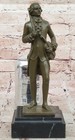 Bronze Sculpture Statue Of Young Violin Virtuoso Mozart Museum Quality Musical