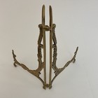 Vintage Gold Brass Folding Easel Plate Picture Display Stand 9 
