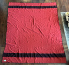 Vintage Ll Bean Wool Blanket Red Black Stripe 88  X 75  Usa Camp Read
