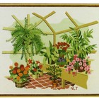 Garden Greenhouse Vintage Crewel Embroidery Kit Mid Century Mcm Houseplants Fern