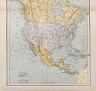 1889 North America Map Original United States - Canada - Mexico - West Indies