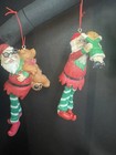 Vintage Christmas Holiday Shelf Sitters Ornaments Figurines Santa Elf Lot Of 7