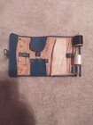 Vintage Mark Cross Blue Leather Roll Up Sewing Kit And Supplies