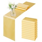 12 Pcs Light Gold Satin Table Runner Decor 12x108 Inch Smooth Wedding Banquet