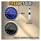 2pcs Car Mini Clock  Luminous Clock With Adhesive  Air Black blue 