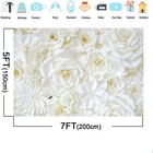 White Roses Wall Photography Backdrop 7x5ft Bridal Shower Photo Studio