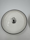 Set Of 2 Small Ceramic Cartoon Cat Plates White And Black