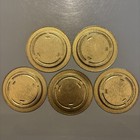 Lot Of 5 Vintage Mcm Yellowstone National Park   Animal Souvenir Metal Coasters