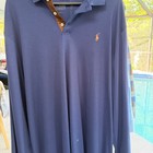 Polo Ralph Lauren Navy Long Sleeve Polo Shirt Xxl Classic Fit Pony