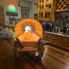 Vintage Covered Wooden Wagon Lamp