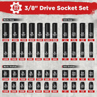 3 8  Drive Impact Socket Set  50 Piece Standard Sae  5 16 To 3 4 Inch  And Metri