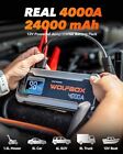 Wolfbox Car Battery Jump Starter 4000a  12v Led Display Portable Jumpstart Box