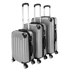 3-iin-1 20 24 28  Luggage Travel Set Bag Abs Trolley Suitcase W tsa Lock Gray