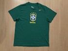 Nike Brazil Cbf Soccer T Shirt Mens Xxl 2xl Green Brasil Crest Slim Fit