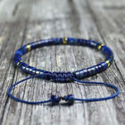 Natural Lapis Lazuli 4mm Beads Healing Reiki Crystal Minimalist Dainty Bracelet