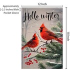 Winter Cardinal Bird Garden Flag 12x18 Double Sided Christmas Banners White 
