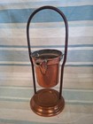 Vintage Copper Tea Pot Kettle On Stand   Planter Plant Pot Upcycle 