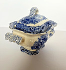 Vintage Mason s Vista Blue Transferware Sauce gravy  Covered Tureen Made England