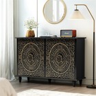 48 accent Storage Cabinet Buffet Sideboard Distressed Decorative Cabinet 4 Doors