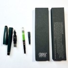 1994 Vintage Cross Fountain Pen Medium Gold Nib Converter Sealed Black Ink As Is