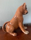 Ronzan Mid Century Italian Ceramic Signed Sitting Boxer Dog Puppy Italy C  1950
