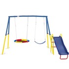 Outdoor Swing Set W slide - Sturdy 3-in-1 Playset For Kids Backyard Fun
