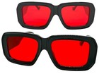 Classic Elegant Vintage Retro Style Sunglasses Thick Square Black Frame Red Lens