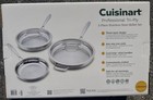 Cuisinart Professional Tri-ply 5 Piece Stainless Steel Skillet Set 8 10 12 In