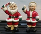 Vintage Santa  mrs clause Salt   Pepper Shakers Christmas fun