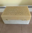 Vintage Plastic Jewel Co  Reticulated Butterscotch   Ivory Color Jewelry Box
