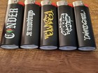 Bic New Lot Of 5 Butane Soft Flame Lighters Black Matte Graffiti 1b