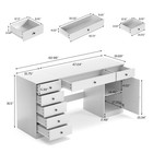 Office Desk And 5-drawer Cabinet Set Height-matched 31 5  Wooden Home Furniture