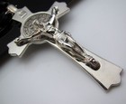 Large 3  Cross Pendant 925 Sterling Silver 4 Mm Italian 24  Chain Necklace Men 
