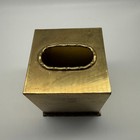 Gatco Tissue Box Cover Solid Brass Vintage Regency Mcm Vanity Boho Hong Kong