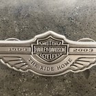 Vintage 100th Anniversary Harley Davidson Pin The Ride Home Silver Wings 2003