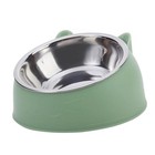 Cat Dog Pet Food Bowl Stainless Steel Raised Feeding Water Bowl Non Slip Dish 
