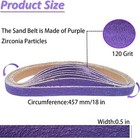 15 Pack 120 Grit 1 2  X 18  Zirconia Air File Sanding Belts - 1 2 X 18   