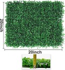 24pcs 20 x20  Artificial Boxwood Wall Hedge Mat Decor Privacy Fence Panel Grass